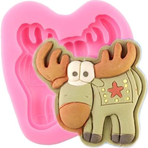 3D Cartoon Cattle Silicone Mold Cupcake Topper Fondant Cake Decorating Tools DIY Baking Molds Chocolate Clay Candy Resin Moulds