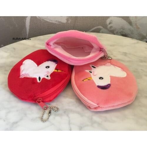 Sweet 1Piece Random Small 11CM Approx. Plush Lady Girls horse Coin Purse Pouch BAG ; key chain hand pocket bag