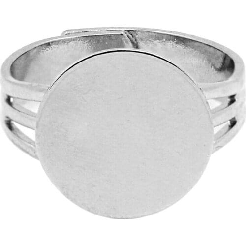7.5mm Flat Round Tray DIY Finger Rings Making Kits Stainless Steel Finger Rings Components for Rings Jewelry Making