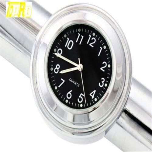 7/8" MOTORCYCLE HANDLEBAR CLOCK - WATERPROOF - BLACK DIAL
