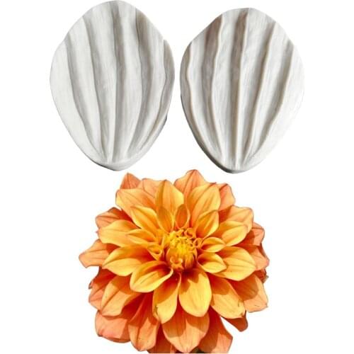 Large Dahlia Veiners Silicone Mold Flower Making GumPaste Floral Petal Fondant Cake Decorating Tools M2496
