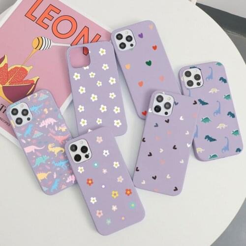 Cute Love Heart Phone Case For iPhone 10 X XR 7 8 6 6S Plus XS 12 Mini 11 Pro Max 5 5S SE 2020 Flower Silicone Back Cover Bumper