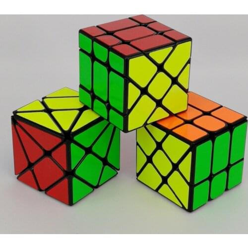 CuberSpeed Speedcubing Bundle YJ Fisher V2 cube Black YJ Axis v2 3x3 cube & YJ Windmill V2 3x3 cube Black Speed cube