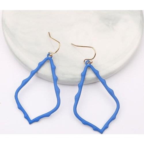 14 Colors Designer Frame Teardrop Earrings for Women Fashion Jewelry Painting Metal Water Drop Earrings Statement Earrings
