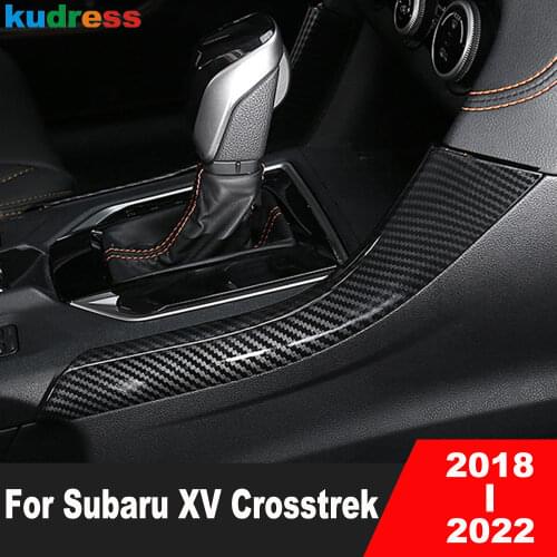 For Subaru Crosstrek XV Hybrid 2018 2019 2020 Carbon Fiber Car Interior Gear Shift Panel Cover Trim Molding Strip Accessories