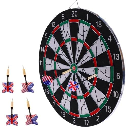 MagiDeal Professional 15" Flocking Dartboard - Double-sided Dart Board with 6 Brass Darts Set Fitness Equipment