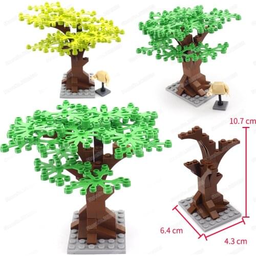Plant Tree Trunk Leaves Building Block Moc Figures Street Greening Assembly Garden Forest Model Child Christmas Gift Creator Toy