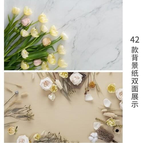Tulips White MarblePhoto Studio Backgrounds 57x87cm 2sides PVC Cover Waterproof Paper Backdrops Wood Marble Wall Printing