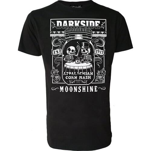 Mens Corn Mash Moonshine Genuine Darkside T Shirt Cool Men High Quality Printed Tops Tees Black
