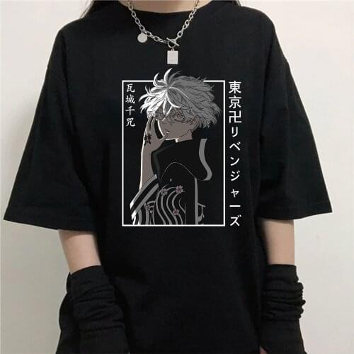Hot Tokyo Revengers Tshirt Anime Kawaragi Senju Graphic T-shirt for Men Women Casual Short Sleeve Tops Bluzy