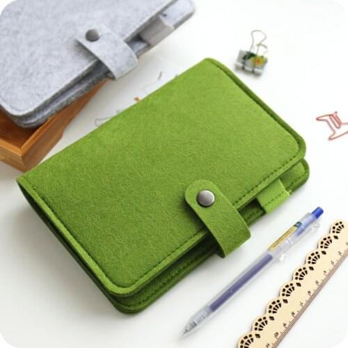 JIANWU A5 A6 simple snap felt fabric notebook diary creative binder office supplies ring binder