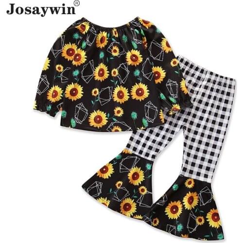 Josaywin Baby Clothes Children Suits Kids Girls 2 Pieces Sets Long Sleeve Top+pant Summer Autumn Print Girl Baby Clothes Sets