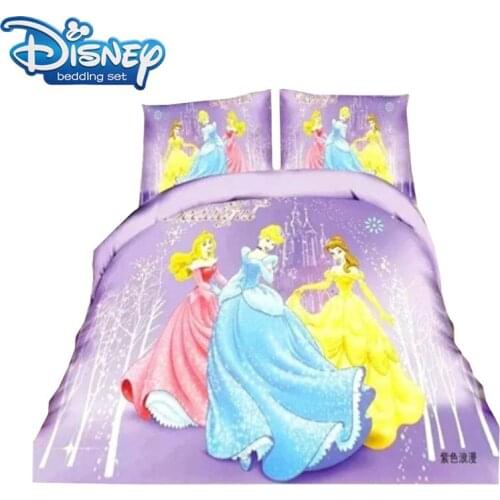 Disney princess bedding sets 3/4 pcs twin single sizes girl room decor 3d bed duvet cover set for girls clothes pillow case hot