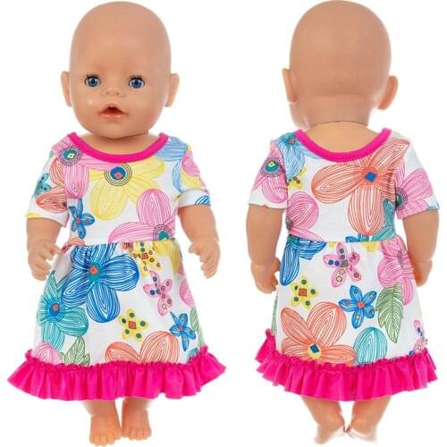 Beautiful Dress Doll Clothes Fit 17 inch 43cm Doll Clothes Born Babies Doll Clothes For Baby Birthday Festival Gift