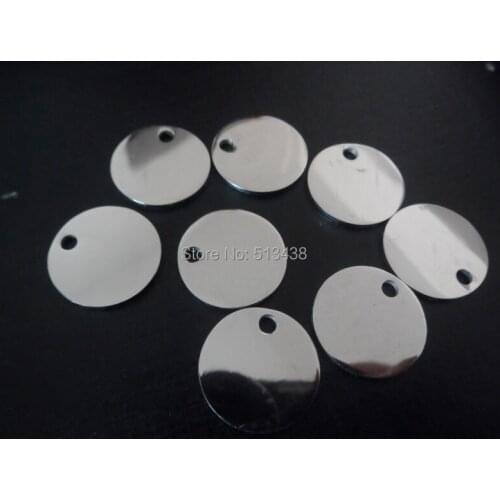 20x polishing Round Medal pendant charms Stainless steel DIY jewelry Finding 20mm size