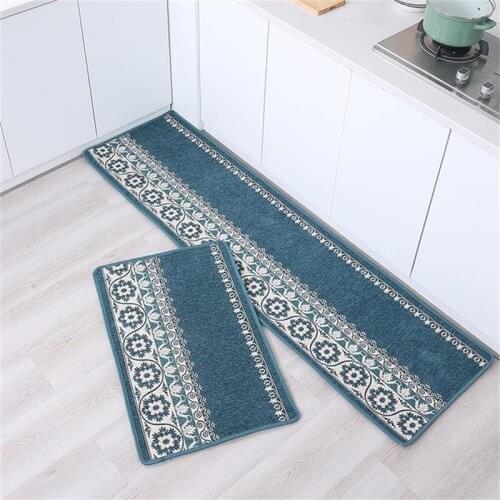 Kitchen Carpet Long Strip Non-slip Super Absorbent Fiber Soft Comfortable Bath Mat Ethnic Style Shower Room Toilet Door Rugs