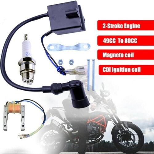 Ignition Coil Magneto For Motorized 80Cc 66Cc 49Cc Engine Bicycle Spark Plug High Performance Great Reliability