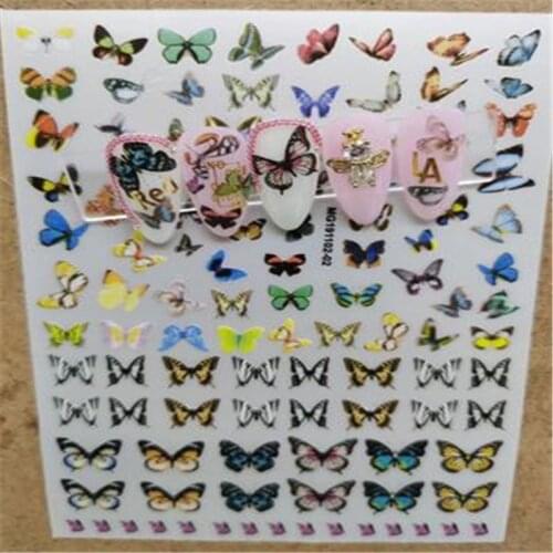 Fashion Traceless Nail Stickers Butterflies Thin Light Manicure Art Back Adhersive Paper Stickers for Manicure Women Girl Gift