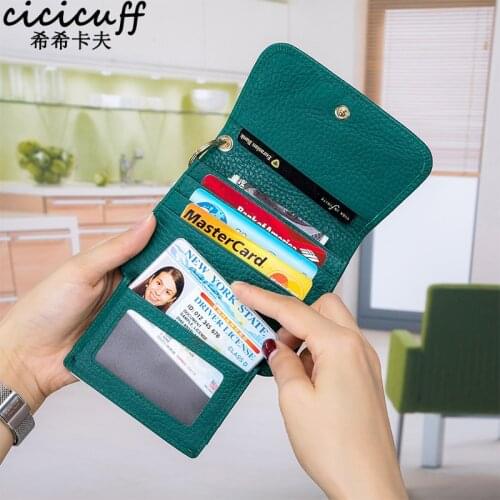 2020 New Genuine Leather Womens Wallets Coin Purse Brand Designer Female Leather Wallet Mini Women Purse Coin Pocket Key Ring