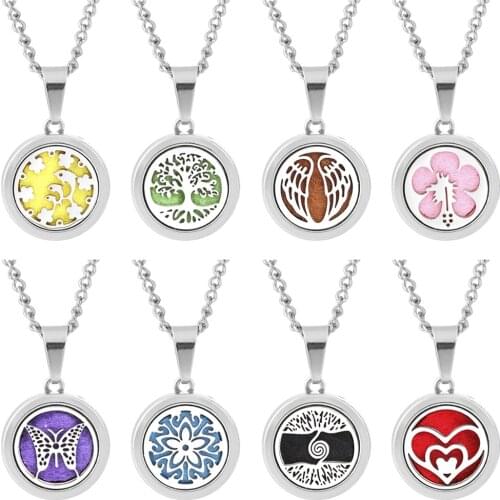 New Aroma Diffuser Necklace Open Magnetic Stainless Steel Lockets Pendant Perfume Essential Oil Aromatherapy Locket Necklace