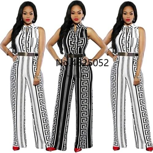 New style African Women clothing Dashiki fashion Print elastic cloth sleeveless jumpsuits dress