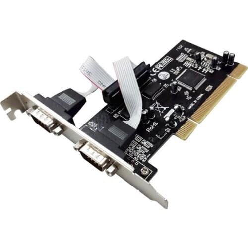 PCI 2 serial port card DB 9 pin serial industrial communication COM port expansion card chip asix MCS9865 converter adapter card