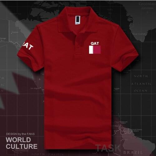 State of Qatar polo shirts men short sleeve white brands printed for country 2017 cotton nation team flag new fashion casual