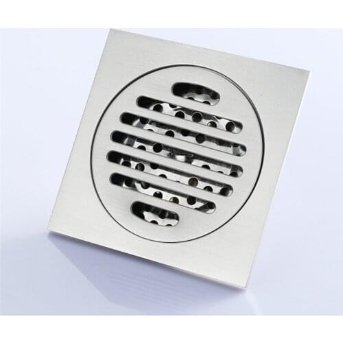 Drains Bathroom Sink Bathtub Accessories Brass Brushed Silver Square Style Floor Drainer Waste Bathroom Shower Drain