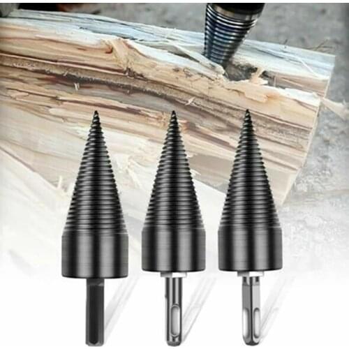 Firewood Drill Bit Hex Shank Firewood Splitter Machine Drill Wood Splitter Firewood Splitting Cone Woodworking Drilling Tools