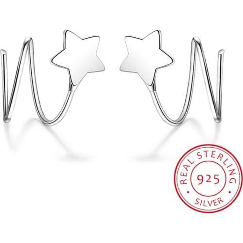 So Small /tinny Earrings) 100% Real. 925 Sterling Silver Fine Jewelry Twisted Star Ear Stud Earrings Gtle1678