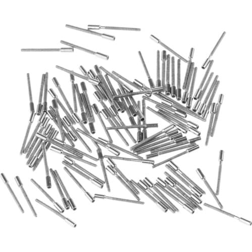 100Pcs Tap Threads Stem Extensions Extenders Wrist Watch Winding Stem Extensions 8mm for Watch Repairs Broken Stems