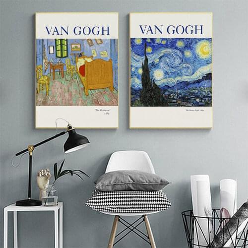 Van Gogh The Starry Night Poster Famous Vintage Canvas Painting Abstract Art Print Modern Wall Picture For Bedroom Home Decor