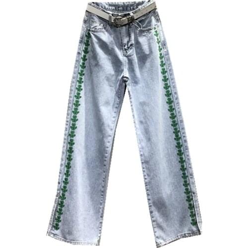 YueYueAngel Women's Jeans With Embroidery