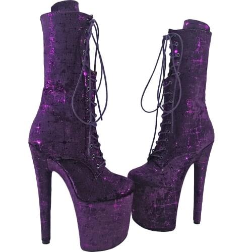 Leecabe 20CM/8Inch Womens Platform disco party High Heels Shoes Pole Dance boot