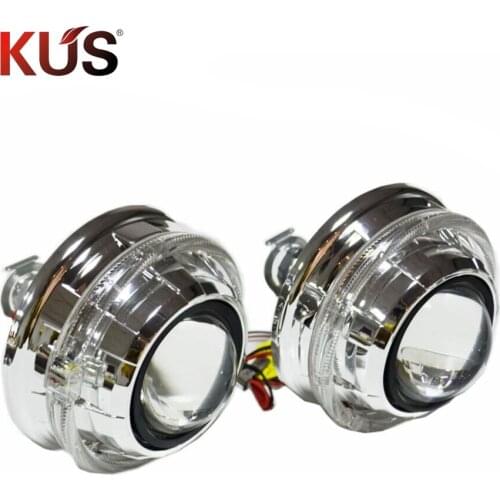 2 pcs 2.5 inch bixenon hid car Projector lens fit for H1 H4 H7 car day running angel eyes headlight Headlamp car assembly kit