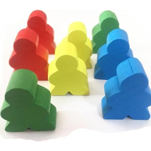 30Pieces Wooden Humanoid 1.9*2.4*1CM Chess Pieces For Meeple Board Game Accessories