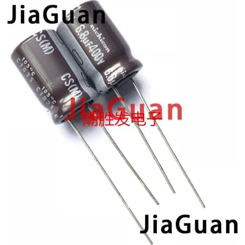 50PCS NEW NICHICON CS 6.8UF 400V 10X16MM electrolytic capacitor 400V6.8UF High frequency long life cs 6.8uF/400V