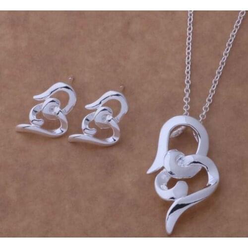 AS336 Hot Silver Plated Jewellrey Sets, Lovely Free Shipping Jewelry Sets Earring 455 + Necklace 151 /dvuamnba Bpoakgva