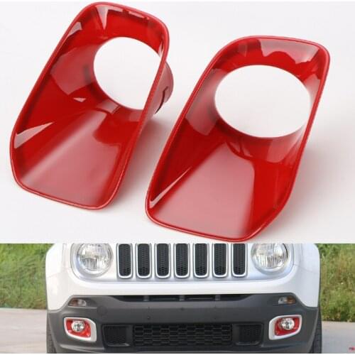 Auto Car Exterior Front Fog Light Lamp Cover Cap Trim Frame Styling Moldings For Jeep Renegade 2015-2016 ABS