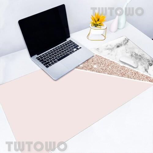 White Pink Gold Marble Custom Large Size Gaming Mouse Pad Gamer Art Anime Soft Anti-slip Home Laptop Desktop Mouse Pad MousePad