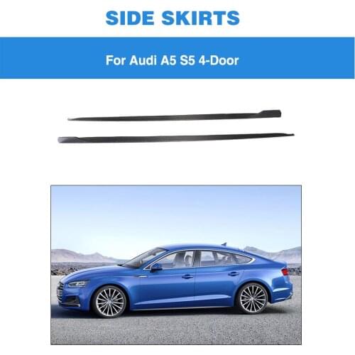 Carbon Fiber / FRP Side Skirts Door Flaps Blade Side Steps Extension Lips for Audi A5 Sline S5 B9 4 Door 2017 2018 2019 2020