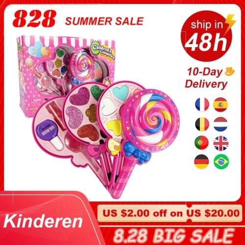Kid Makeup Box Set Toys Gift Lollipop Dressing Cosmetics Girls Toy Plastic Safety Beauty Pretend Play Children Makeup Girl Game
