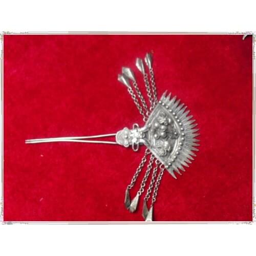 Long Tassel Hair Sticks Traditional Antique Pinach Artwork Silver Hair Stick Hanfu Accessories Stage Performance