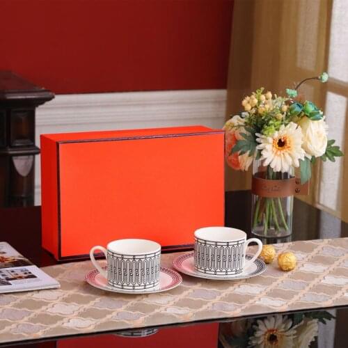 European Coffee Cups and Saucers Set Luxury Housewarming Wedding Birthday Gifts Personalized