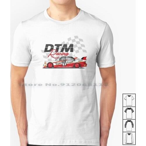 East Dtm Racing Car T Shirt 100% Cotton Dtm Touring Car Vehaicle Laffite Race Drift Drifting Germany W201 190e 190 Wendlinger