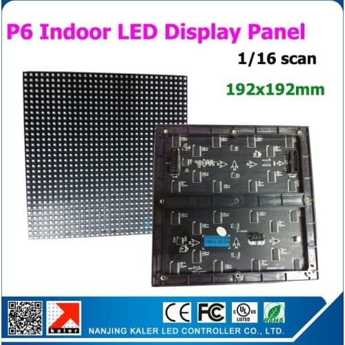 Kaler 9pcs/lot 192x192mm p6 led panel indoor full color SMD led modules 32x32 pixel 1/8 scan led display modules panel
