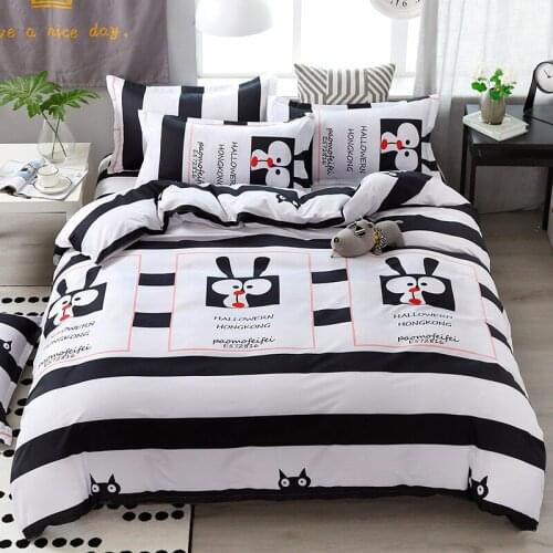 Bedding set 3/4 piece twin queen bedding set Luxury home textiles Check Stripe Extra Large comforter bedding sets Bed Sheet
