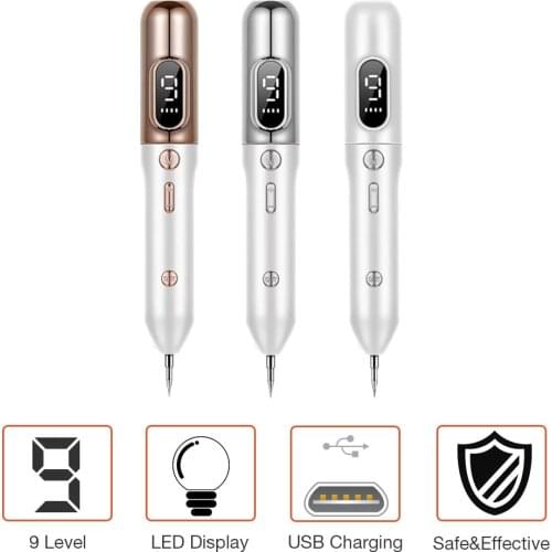 9 level Laser Plasma Pen Mole Removal Dark Spot Remover LCD Skin Care Point Pen Skin Wart Tag Tattoo Removal Tool Beauty Care