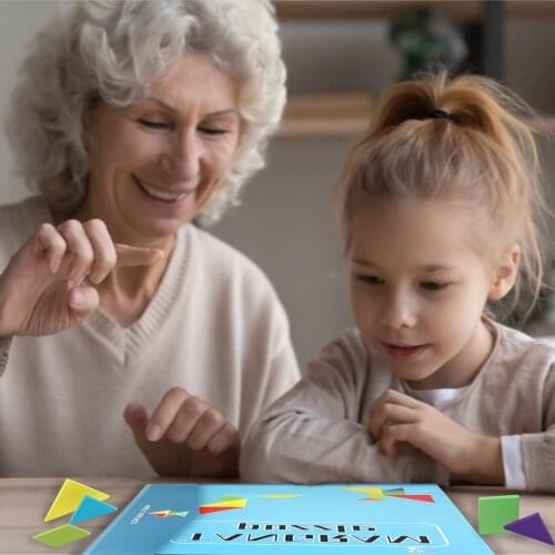 Magenic Book 3D Puzzle Wooden Tangram Math Toys Game Children Pre-school Magination Intellectual Educational Toy For Kids