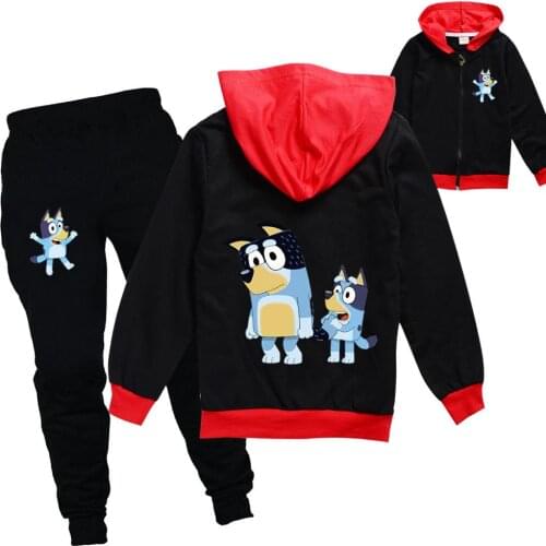 Bingo bluey Fashion Kids Clothing Set Children Clothes Sets Cartoon Baby Girls Outfits Teenagers Boys Sports Suit